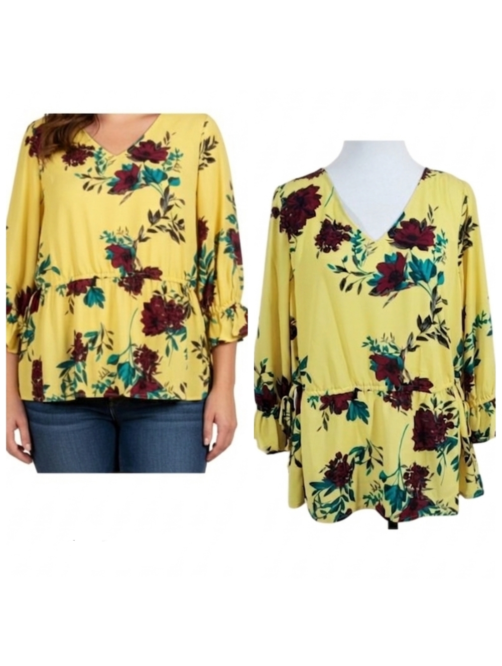 Plus size yellow floral blouse from Evri women's plus size 0X NWT